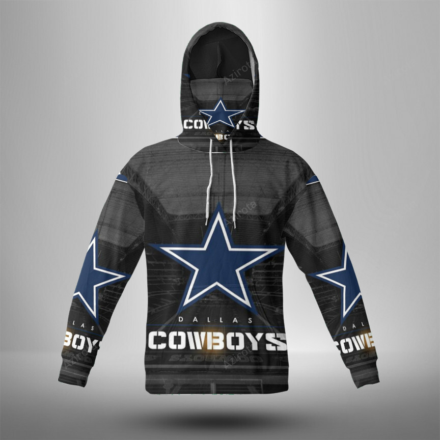 Dallas Cowboys Star Stadium 3D Mask With Hoodie For Men And Women Nfl Fans Gear
