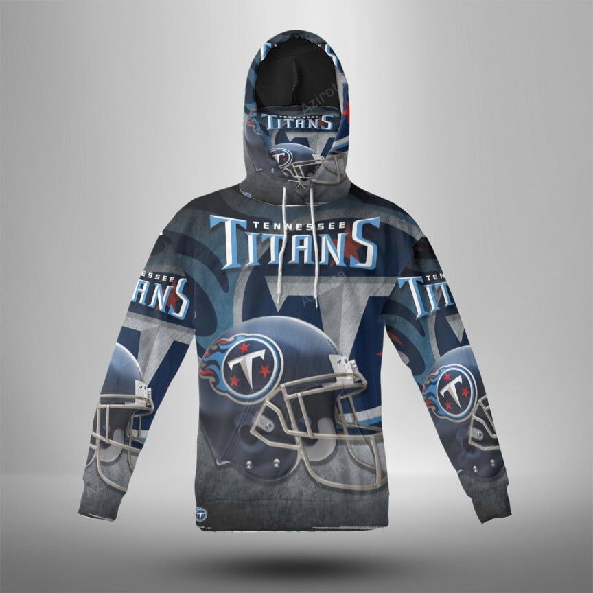 Tennessee Titans Helmet V22 3D Mask With Hoodie For Men And Women Nfl Fans Gear