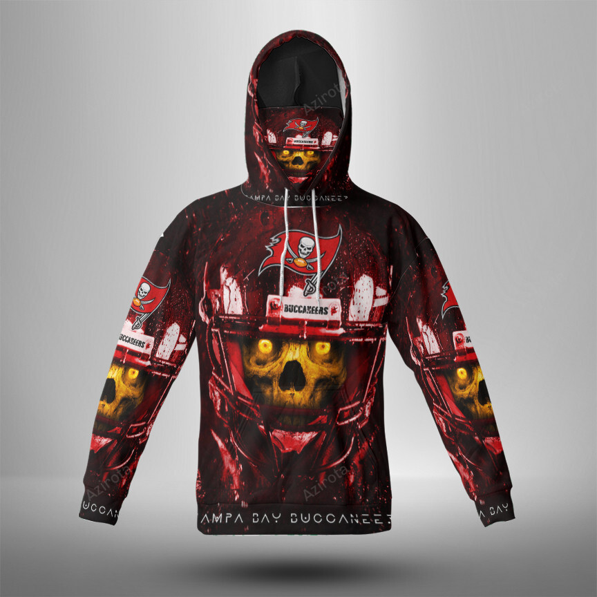 Tampa Bay Buccaneers Skull V3 3D Mask With Hoodie For Men And Women Nfl Fans Gear