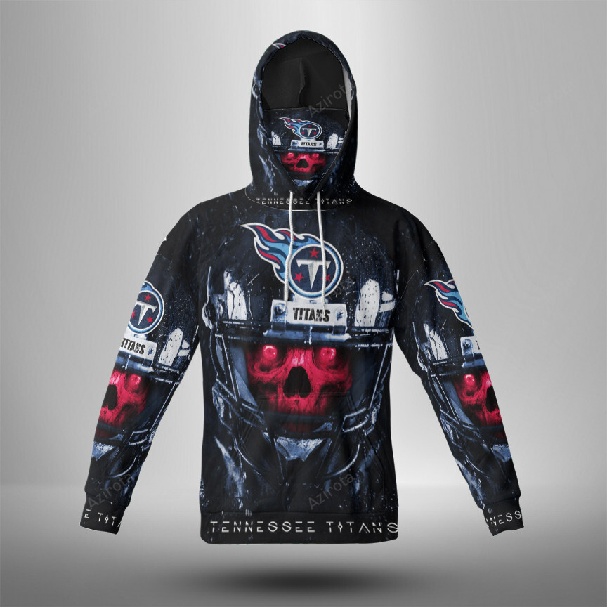 Tennessee Titans Skull V14 3D Mask With Hoodie For Men And Women Nfl Fans Gear