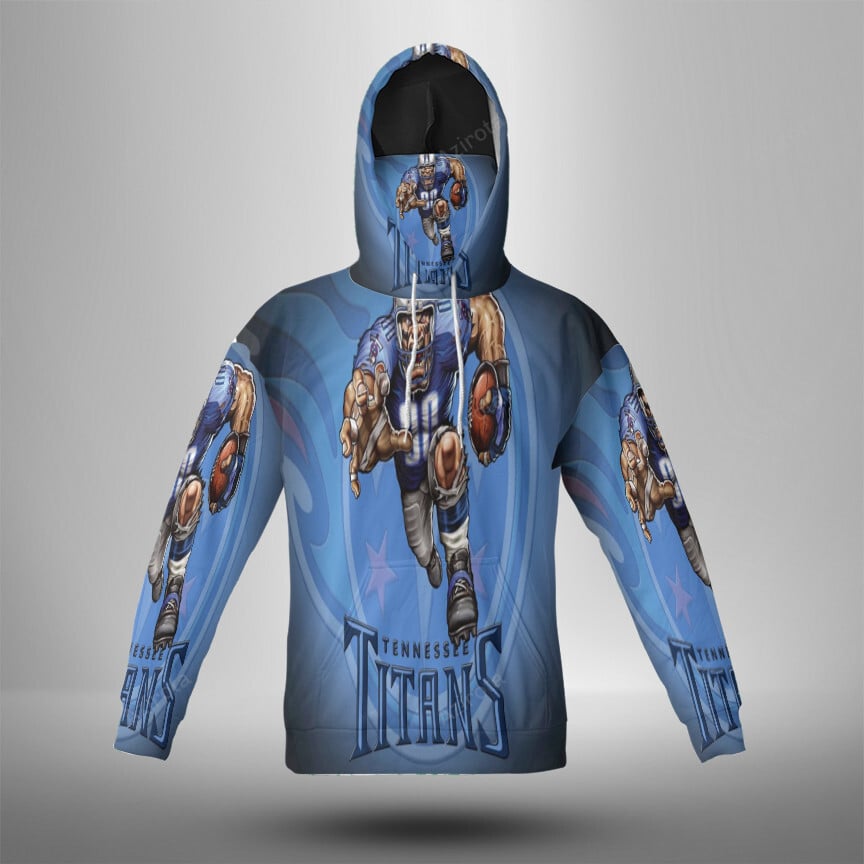 Tennessee Titans Mascot V15 3D Mask With Hoodie For Men And Women Nfl Fans Gear