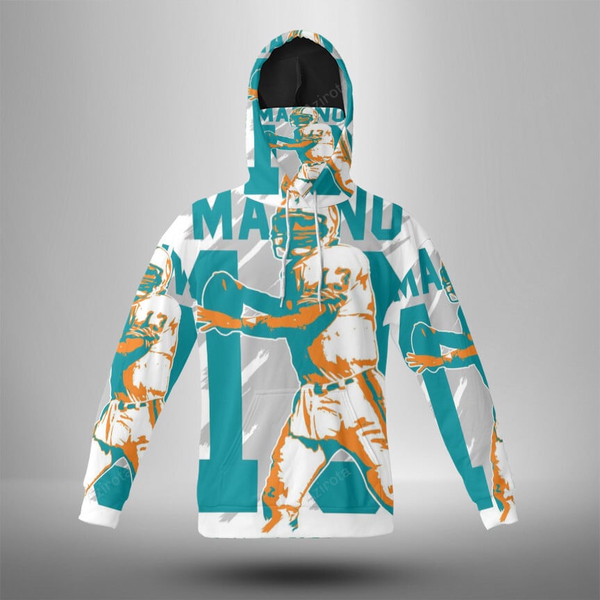 Miami Dolphins Dan Marino1 3D Mask With Hoodie For Men And Women Nfl Fans Gear