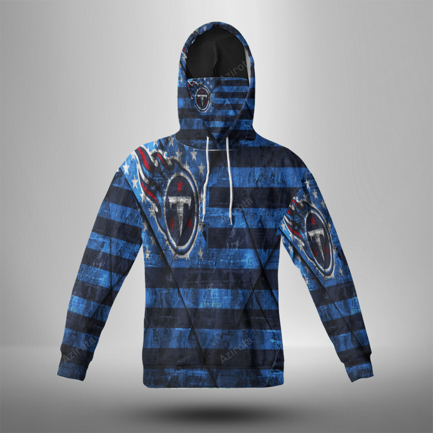 Tennessee Titans American Flag V13 3D Mask With Hoodie For Men And Women Nfl Fans Gear