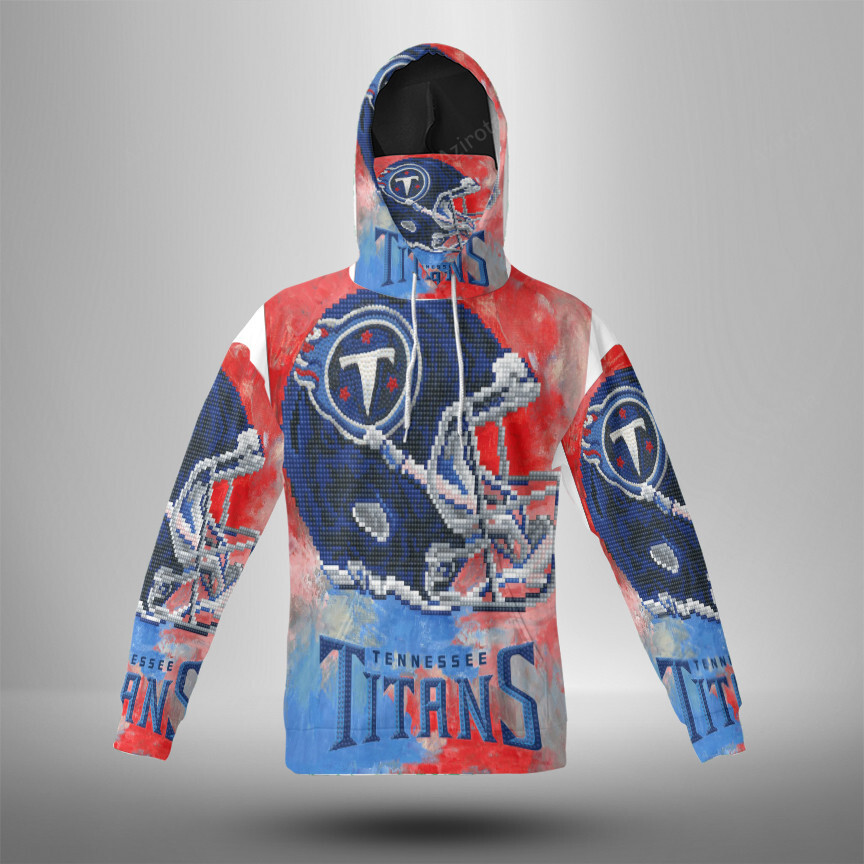Tennessee Titans Helmet V18 3D Mask With Hoodie For Men And Women Nfl Fans Gear