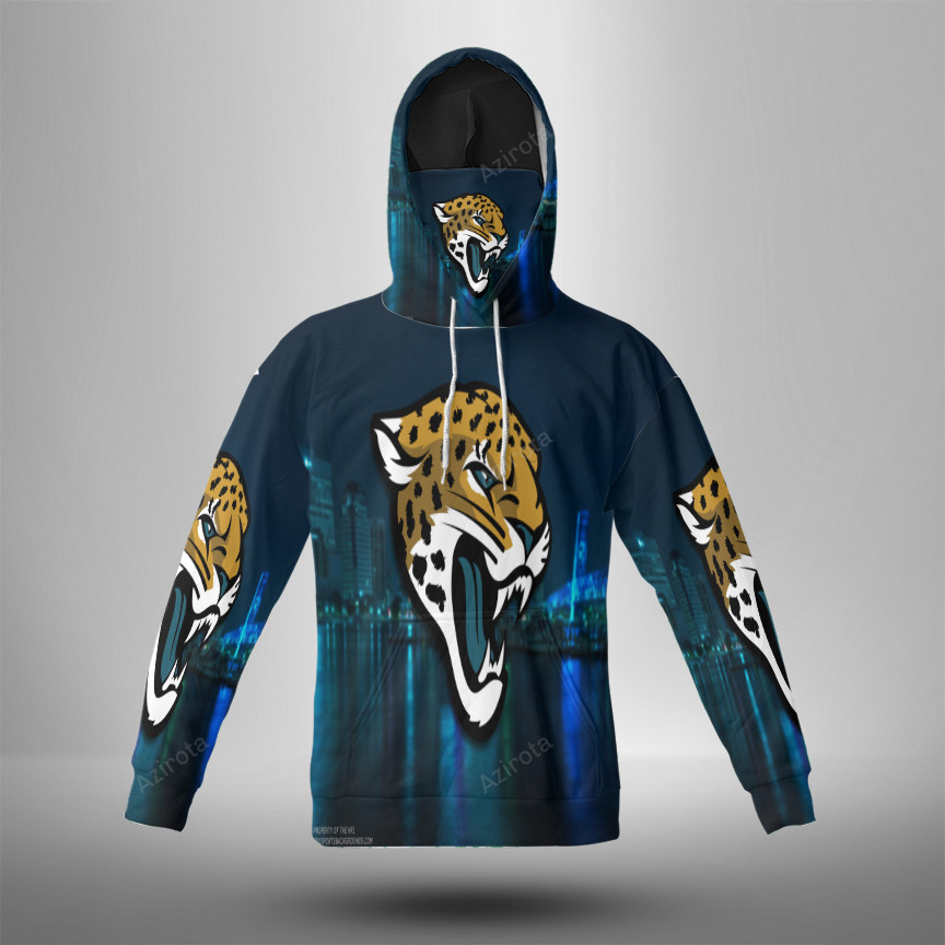 Jacksonville Jaguars Emblem City 3D Mask With Hoodie For Men And Women Nfl Fans Gear
