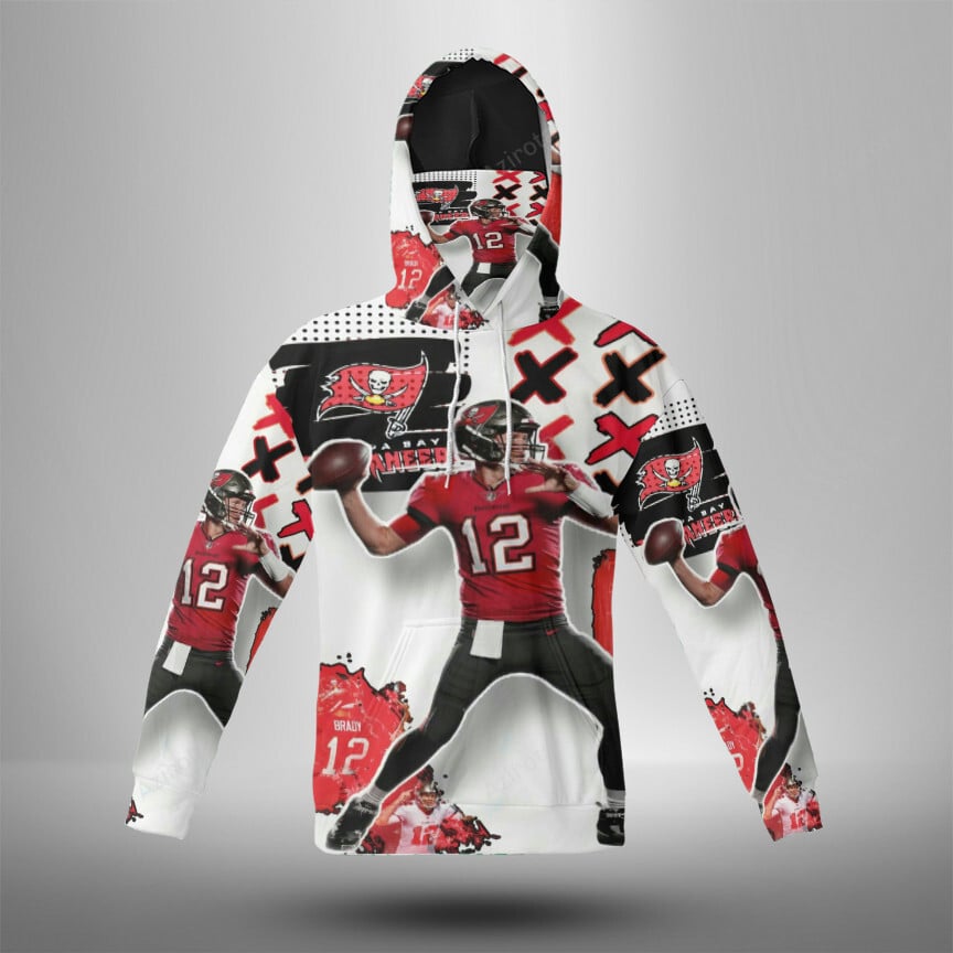 Tampa Bay Buccaneers Tom Brady2 3D Mask With Hoodie For Men And Women Nfl Fans Gear