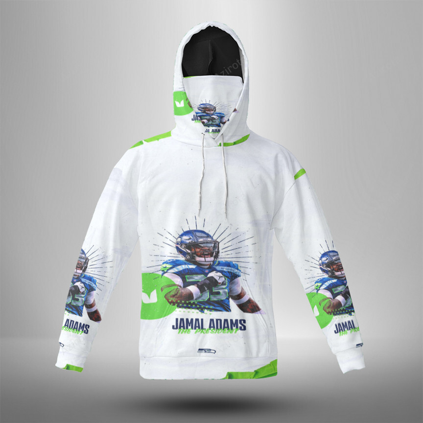 Seattle Seahawks Jamal Adams1 3D Mask With Hoodie For Men And Women Nfl Fans Gear