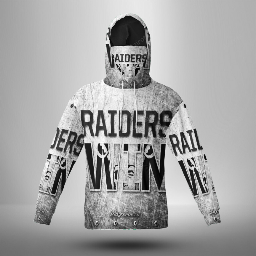 Las Vegas Raiders Win Metal 3D Mask With Hoodie For Men And Women Nfl Fans Gear