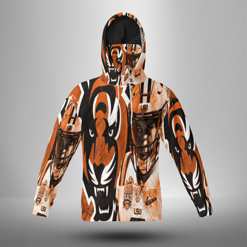Cincinnati Bengals Player V2 3D Mask With Hoodie For Men And Women Nfl Fans Gear