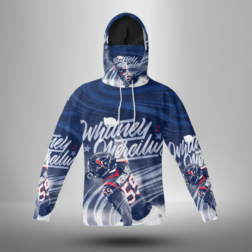Houston Texans Whitney Mercilus1 3D Mask With Hoodie For Men And Women Nfl Fans Gear