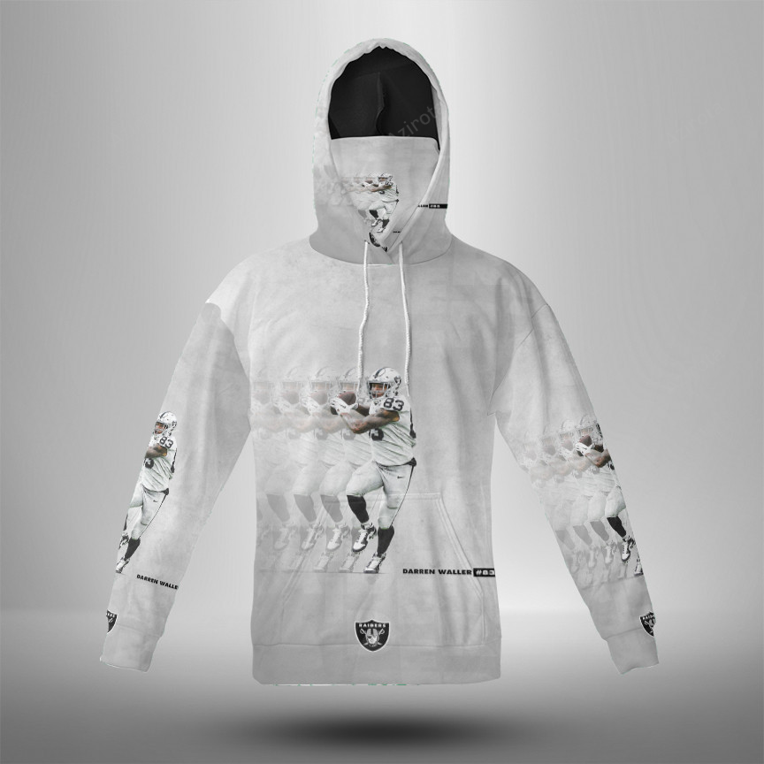 Las Vegas Raiders Darren Waller 83 V2 3D Mask With Hoodie For Men And Women Nfl Fans Gear