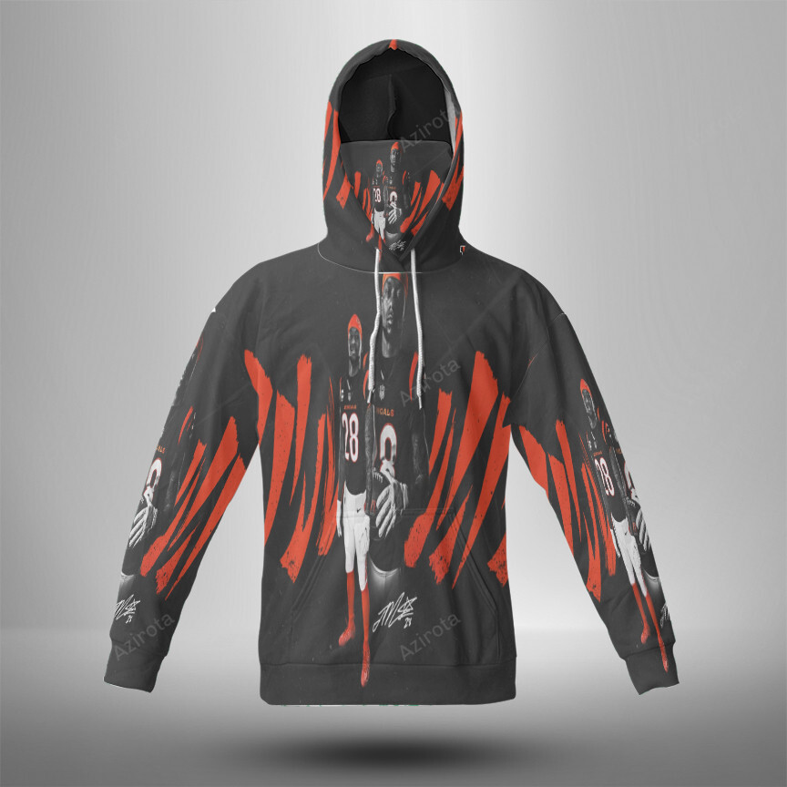 Cincinnati Bengals Player No28 3D Mask Hoodie For Men And Women Nfl Fans Gear