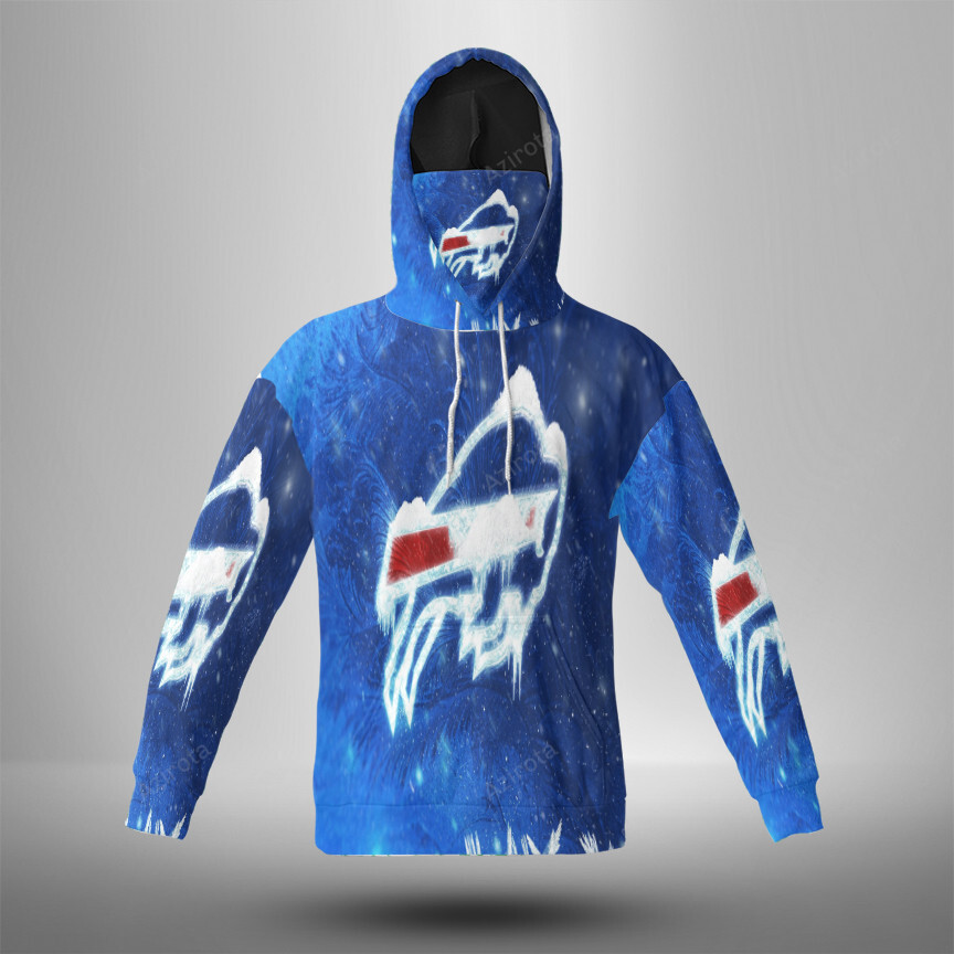 Buffalo Bills Logo Football 3D Mask With Hoodie For Men And Women Nfl Fans Gear