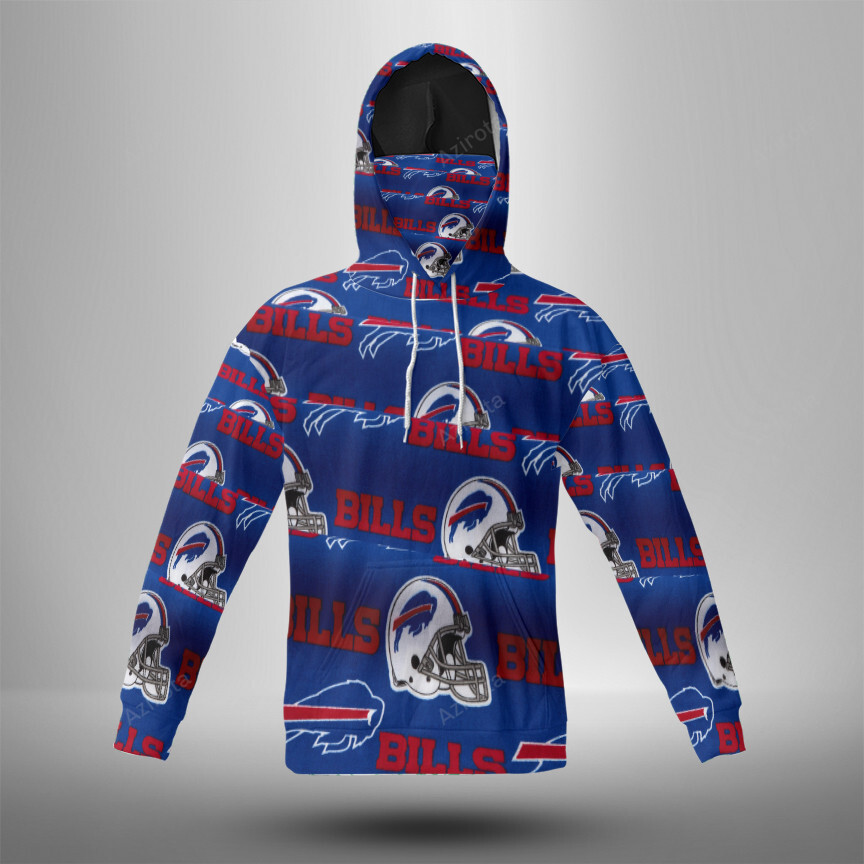 Buffalo Bills Logo V20 3D Mask With Hoodie For Men And Women Nfl Fans Gear