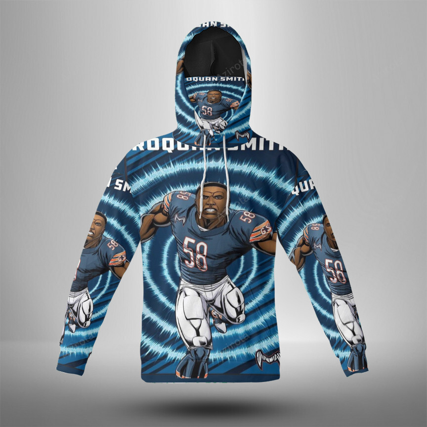 Chicago Bears Roquan Smith1 3D Mask Hoodie For Men And Women Nfl Fans Gear