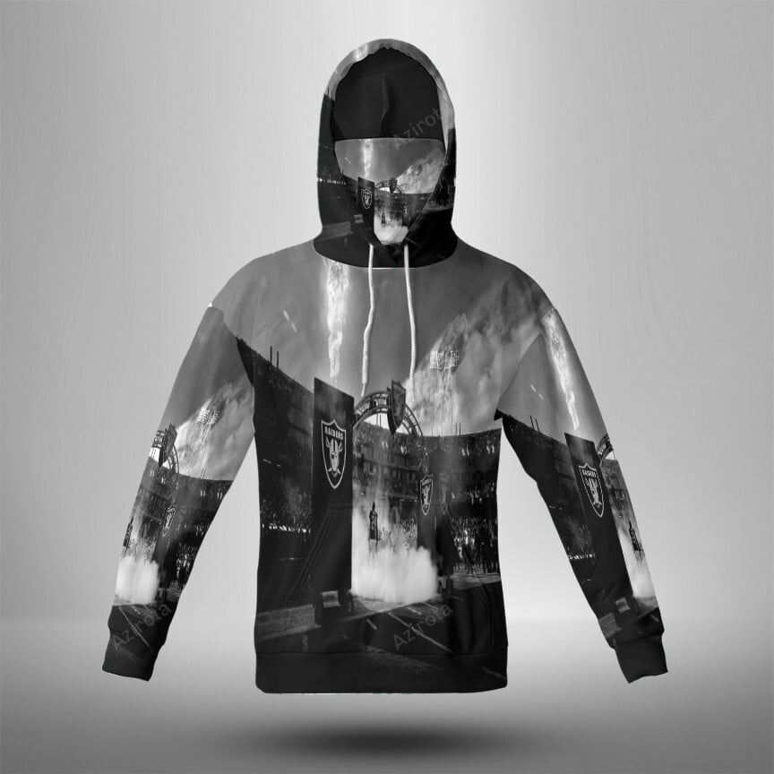 Las Vegas Raiders Stadium 3D Mask With Hoodie For Men And Women Nfl Fans Gear