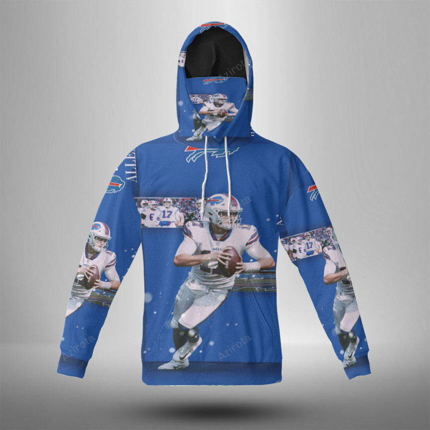 Buffalo Bills 17 Josh Allen V4 3D Mask Hoodie For Men And Women Nfl Fans Gear