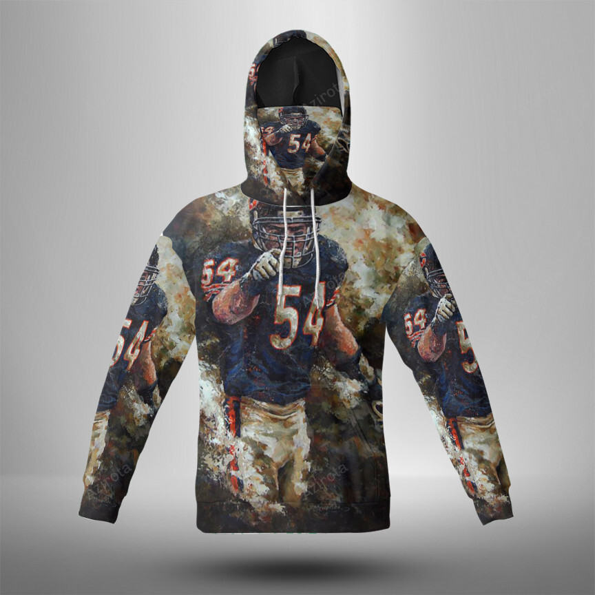 Chicago Bears Khalil Herbert2 3D Mask With Hoodie For Men And Women Nfl Fans Gear