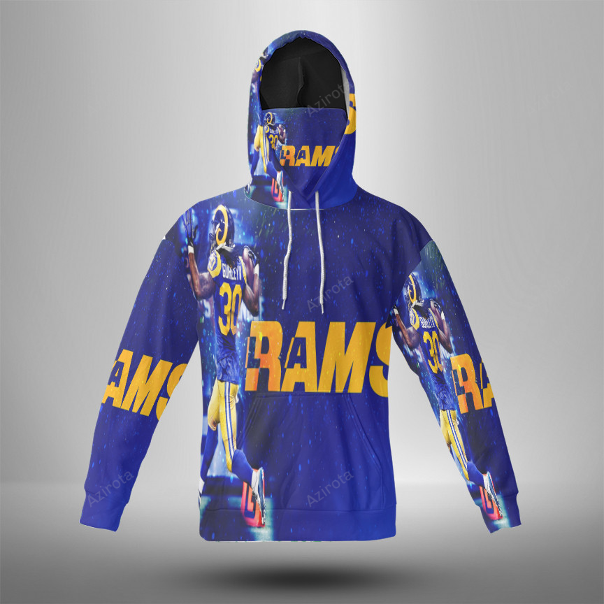 Los Angeles Rams Todd Gurley1 3D Mask With Hoodie For Men And Women Nfl Fans Gear
