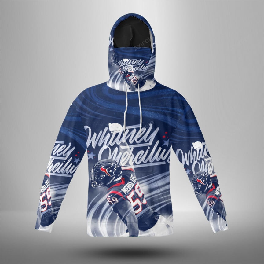Houston Texans Whitney Mercilus1 3D Mask With Hoodie For Men And Women Nfl Fans Gear