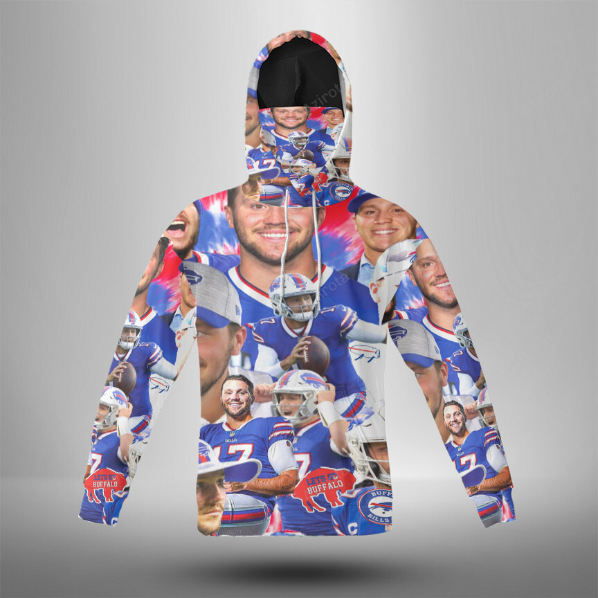 Buffalo Bills Josh Allen V13 3D Mask With Hoodie For Men And Women Nfl Fans Gear