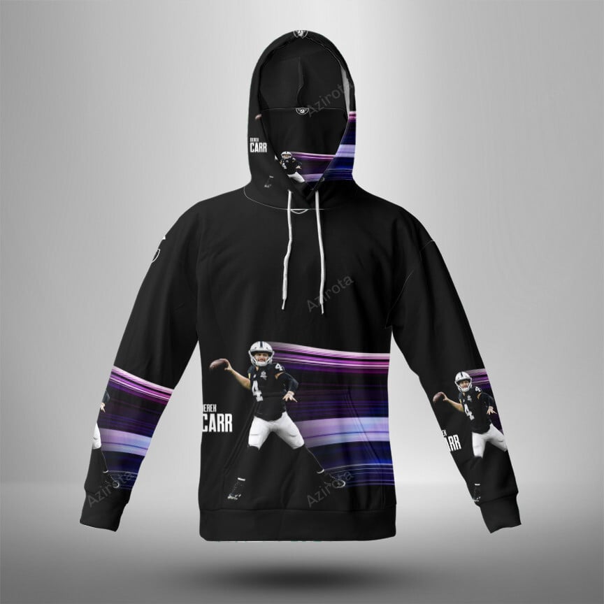 Las Vegas Raiders Derek Carr 4 V2 3D Mask Hoodie For Men And Women Nfl Fans Gear