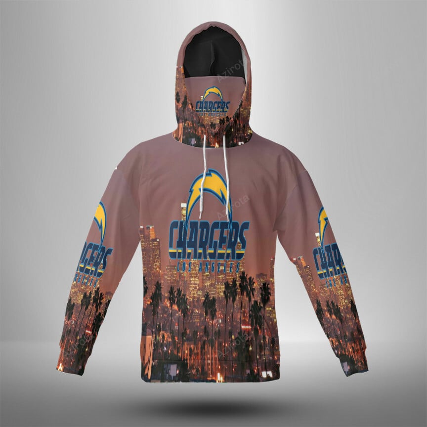 Los Angeles Chargers Emblem V15 3D Mask Hoodie For Men And Women Nfl Fans Gear