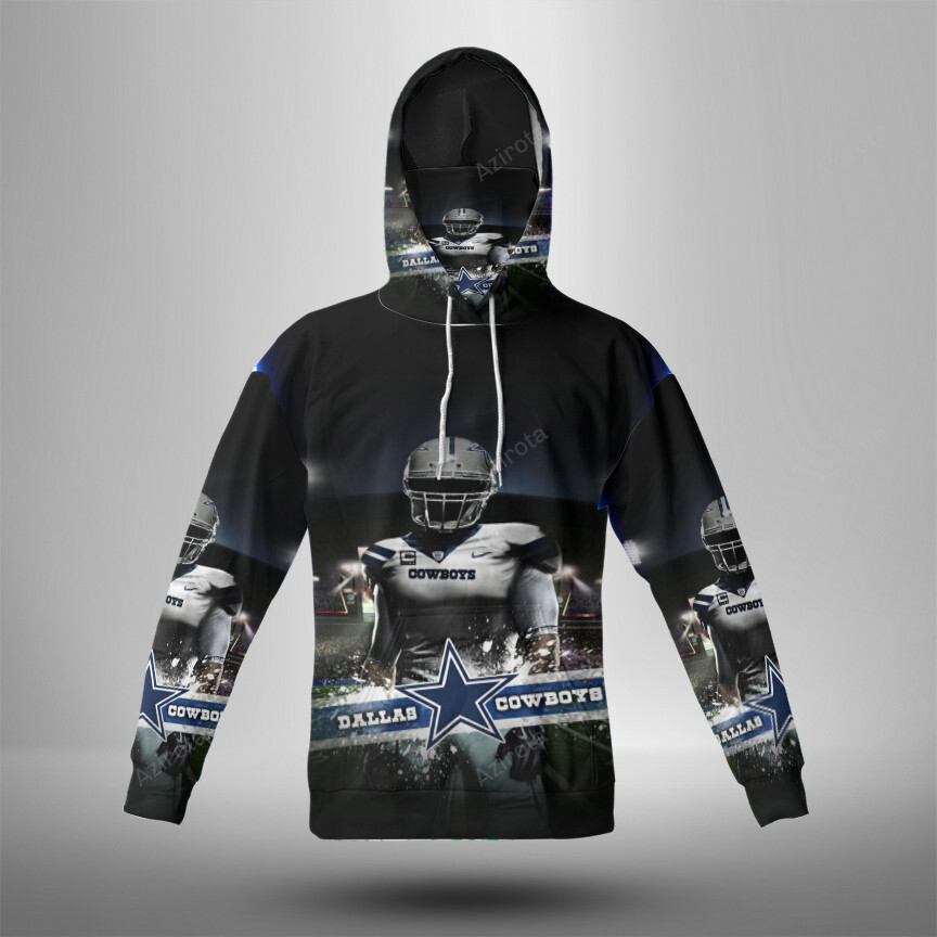 Dallas Cowboys Player Stadium 3D Mask Hoodie For Men And Women Nfl Fans Gear
