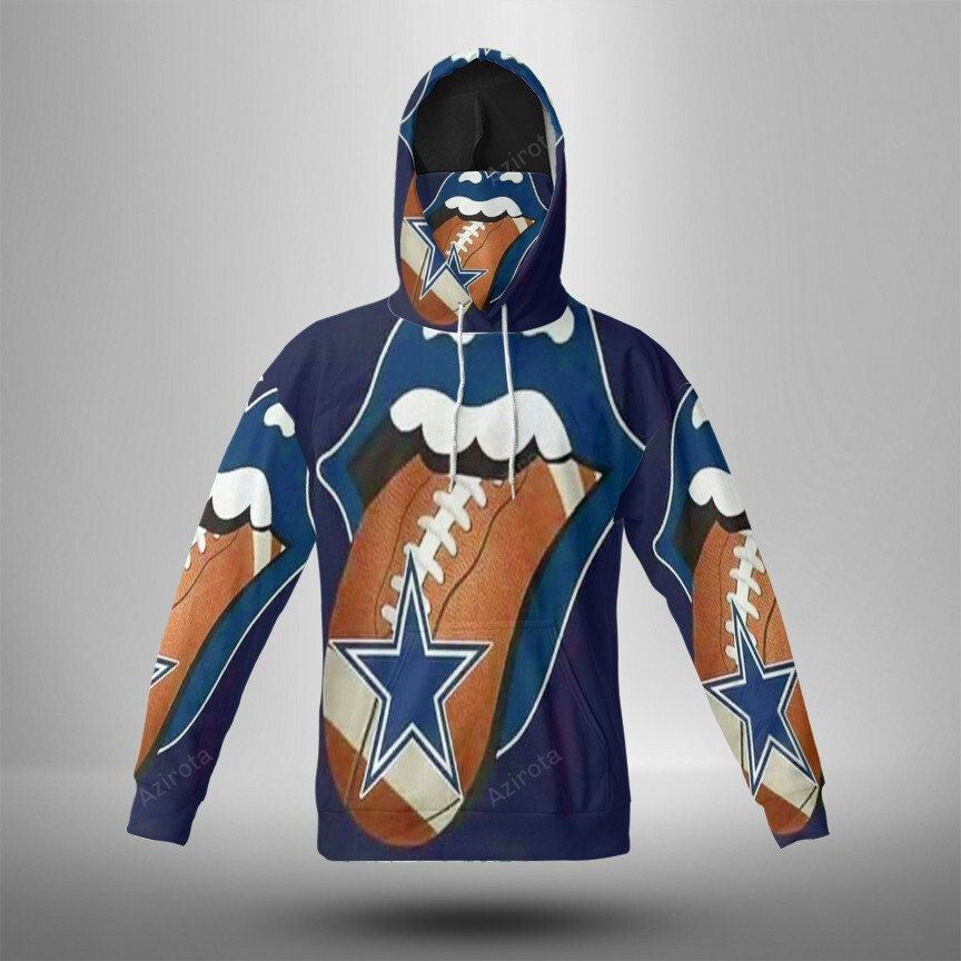 Dallas Cowboys Star Tongue 3D Mask Hoodie For Men And Women Nfl Fans Gear