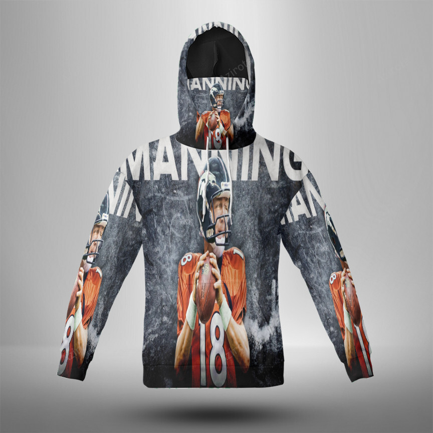 Denver Broncos 18 Peyton Manning V47 3D Mask Hoodie For Men And Women Nfl Fans Gear