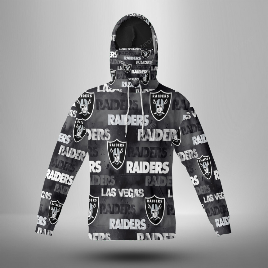 Las Vegas Raiders Logo Pattern15 3D Mask Hoodie For Men And Women Nfl Fans Gear