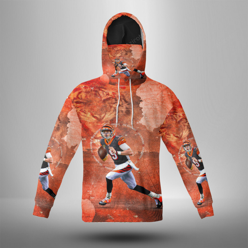 Cincinnati Bengals Joe Burrow 9 3D Mask Hoodie For Men And Women Nfl Fans Gear