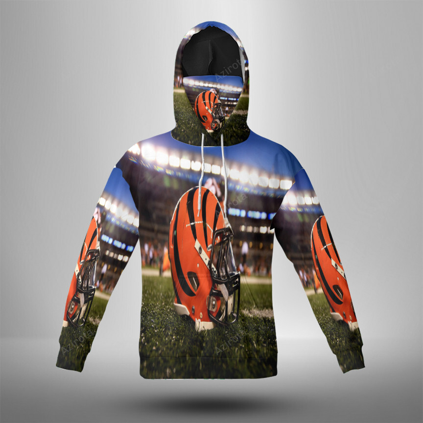 Cincinnati Bengals Emblem Helmet V2 3D Mask Hoodie For Men And Women Nfl Fans Gear