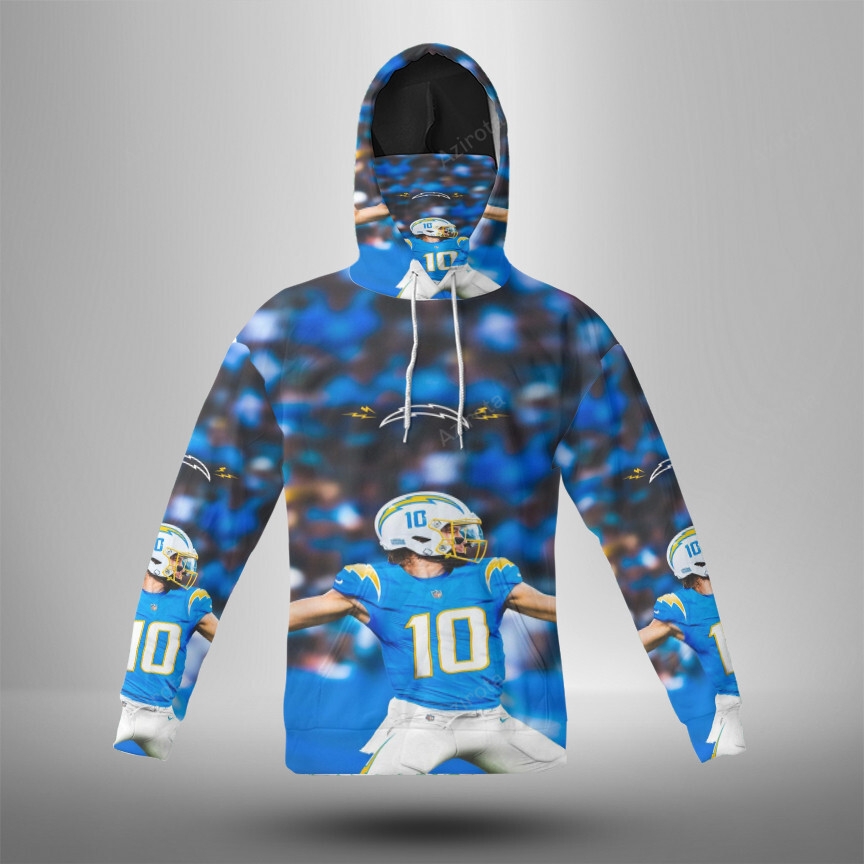 Los Angeles Chargers Justin Herbert4 3D Mask Hoodie For Men And Women Nfl Fans Gear