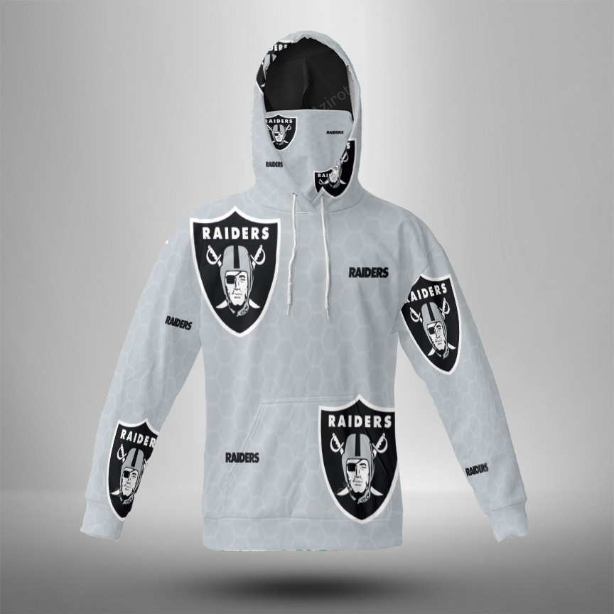Las Vegas Raiders Logo Pattern2 3D Mask Hoodie For Men And Women Nfl Fans Gear