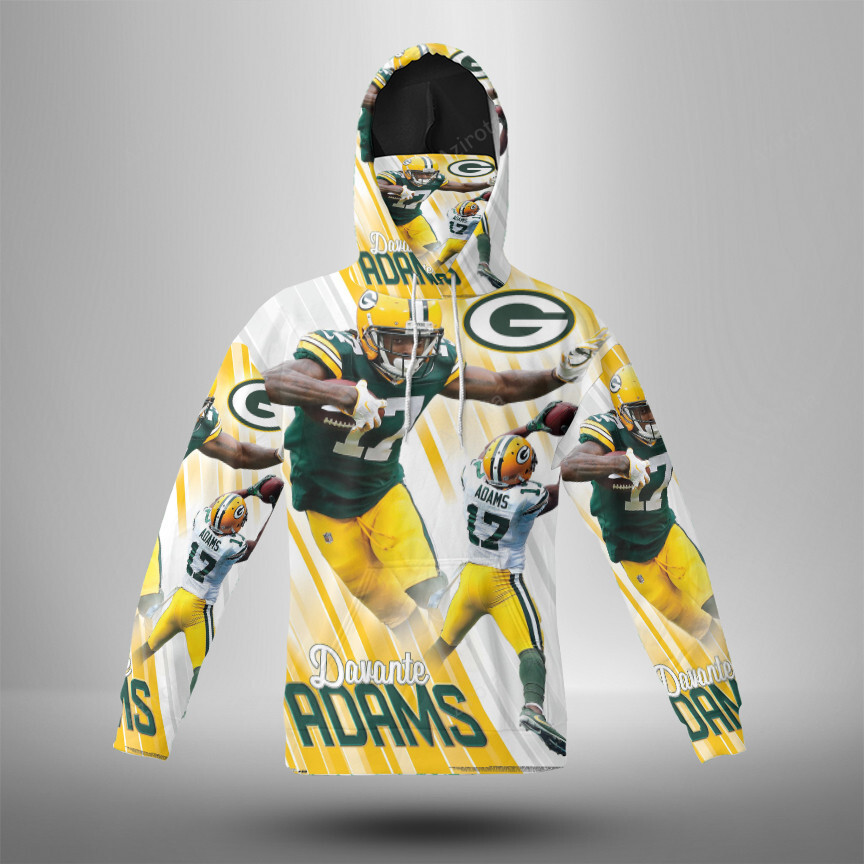 Green Bay Packers Davante Adams No17 V8 3D Mask Hoodie For Men And Women Nfl Fans Gear