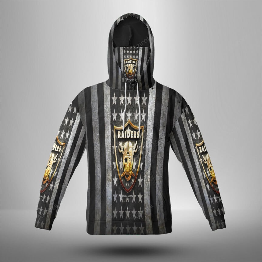 Las Vegas Raiders Logo Flag4 3D Mask Hoodie For Men And Women Nfl Fans Gear