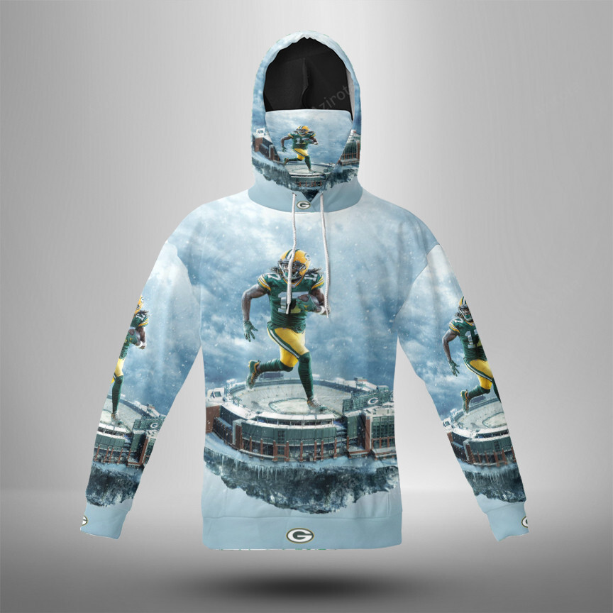 Green Bay Packers Davante Adams No17 V4 3D Mask Hoodie Fan Gear For Men And Women