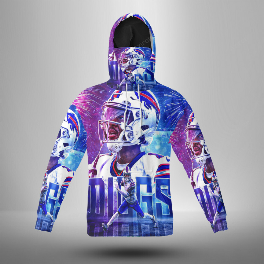 Buffalo Bills Stefon Diggs V5 3D Mask Hoodie For Men And Women Nfl Fans Gear