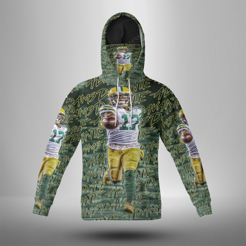 Green Bay Packers Davante Adams No17 V2 3D Mask Hoodie Fan Gear For Men And Women