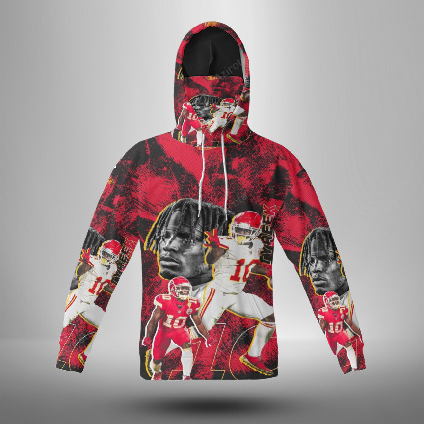 Kansas City Chiefs Tyreek Hill 10 V2 3D Mask Hoodie Fan Gear For Men And Women