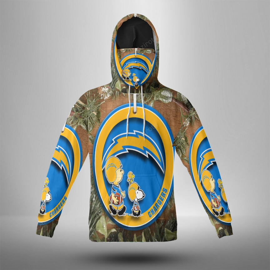 Los Angeles Chargers Peanuts Charlie Brown Snoopy V50 3D Mask Hoodie For Men And Women Nfl Fans Gear