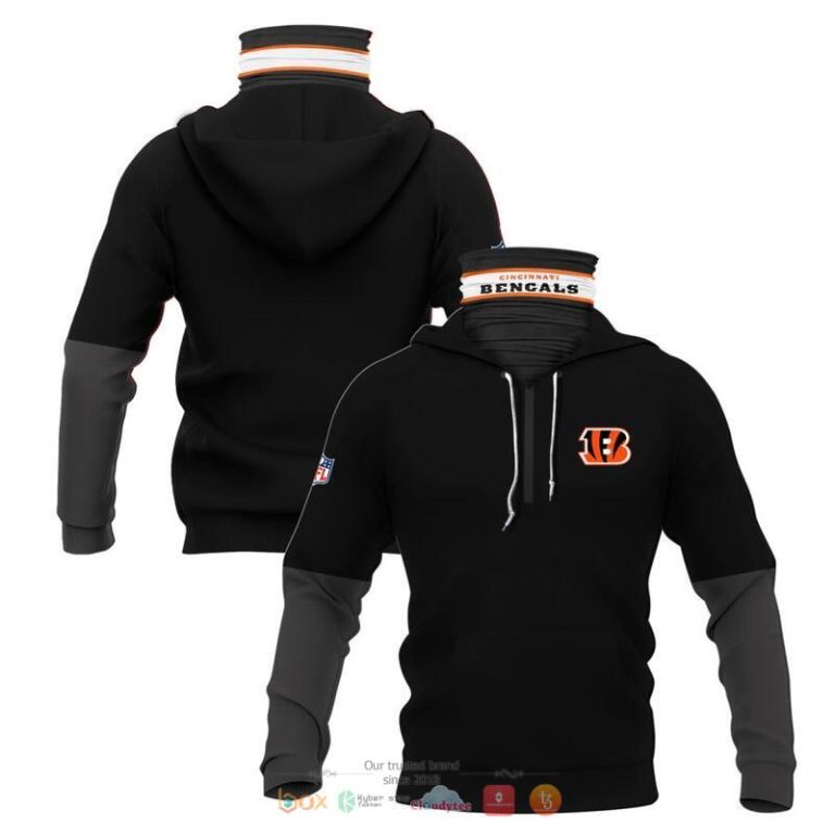 Nfl Cincinnati Bengals 3D Mask Hoodie Custom Name Fan Apparel For Men And Women Black 