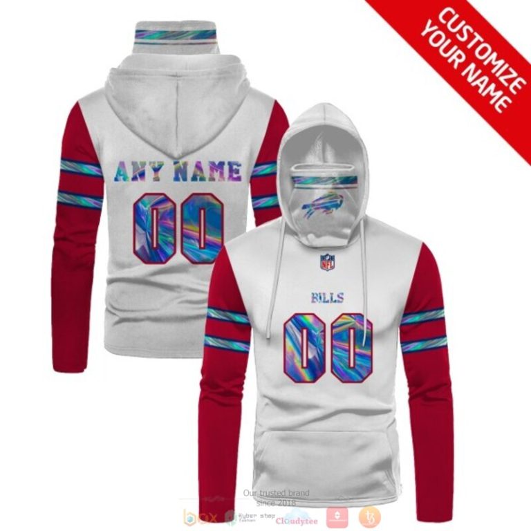 Nfl Buffalo Bills White Red Custom Mask Hoodie Unique Game Day Fan Apparel