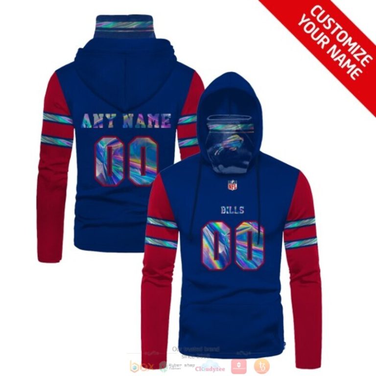Nfl Buffalo Bills Blue Red Custom Mask Hoodie Unique Game Day Fan Apparel