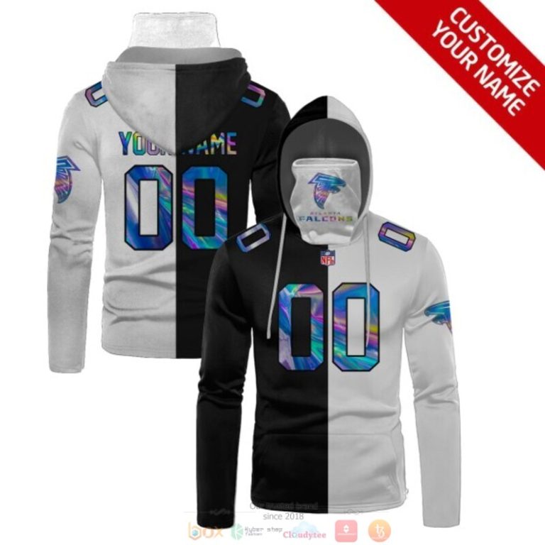 Nfl Atlanta Falcons Black White Custom Mask Hoodie Unique Game Day Fan Apparel