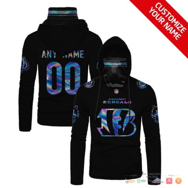 Nfl Cincinnati Bengals Black Hologram Custom Mask Hoodie Unique Game Day Fan Apparel