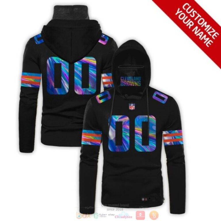 Cleveland Browns Nfl Black Hologram Custom Mask Hoodie Unique Game Day Fan Apparel