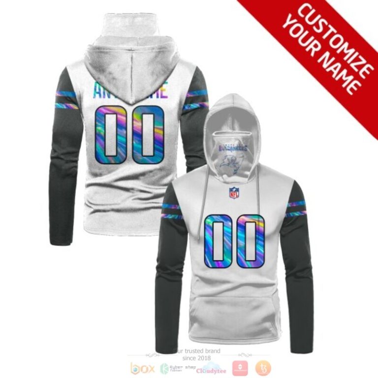 Nfl Tampa Bay Buccaneers White Grey Custom Mask Hoodie Unique Game Day Fan Apparel