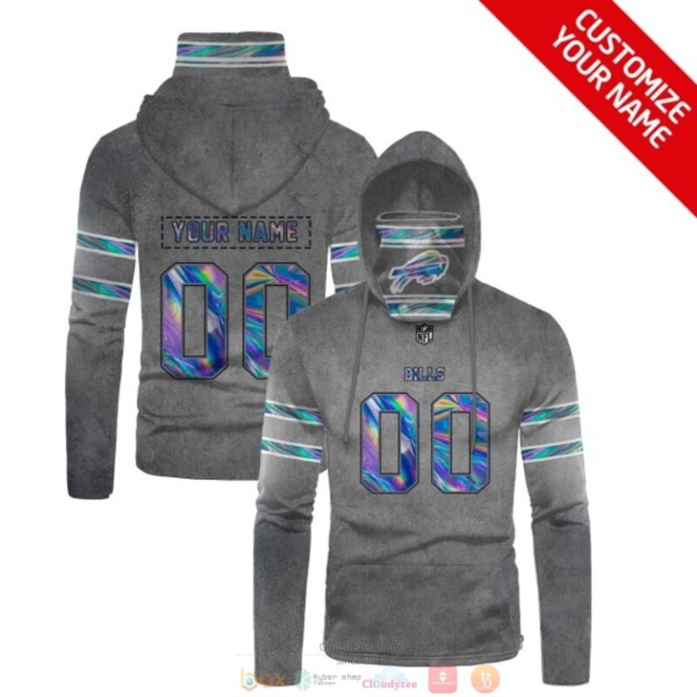 Nfl Buffalo Bills Grey Custom Mask Hoodie Unique Game Day Fan Apparel